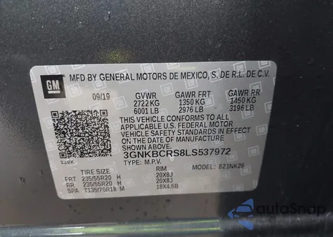 2020 Chevrolet Blazer 2Lt from USA, damaged, VIN 3GNKBCRS8LS537972